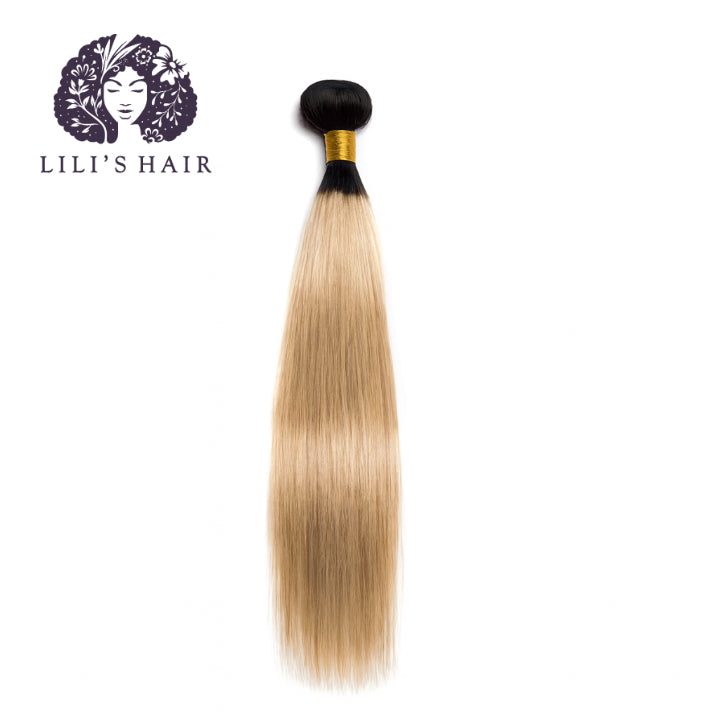 1B/27 Honey Blond Ombre Straight, Double Drawn 12A-Grade, Brazilian Remy Hair Bundles