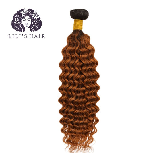 1B/30 Expresso Ombre Deep Wave, Double Drawn 12A-Grade, Brazilian Remy Hair Bundles