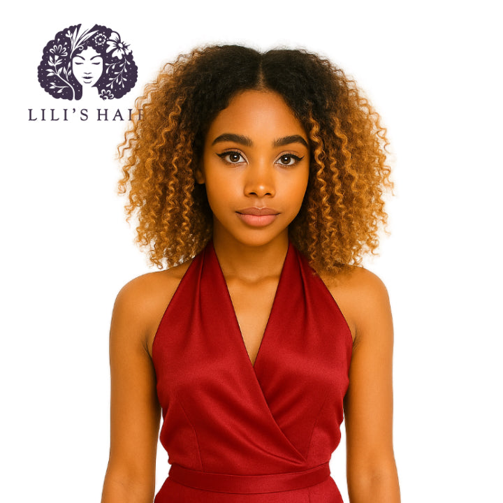 1B/30 Expresso Ombre Kinky Curly, Double Drawn 12A-Grade, Brazilian Remy Hair Bundles