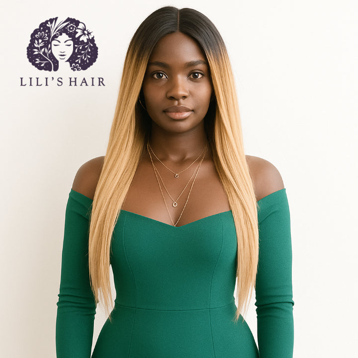 1B/27 Honey Blond Ombre Straight, Double Drawn 12A-Grade, Brazilian Remy Hair Bundles