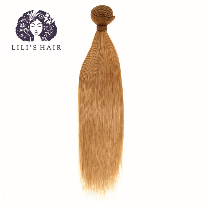 27 Honey Blond Straight, Double Drawn 12A-Grade, Brazilian Remy Hair Bundles