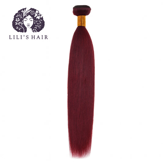99J Burgundy Straight, Single Drawn 10A-Grade, Brazilian Remy Hair Bundles