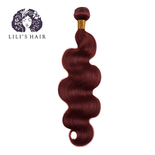 99J Burgundy Body Wave, Double Drawn 12A-Grade, Brazilian Remy Hair Bundles