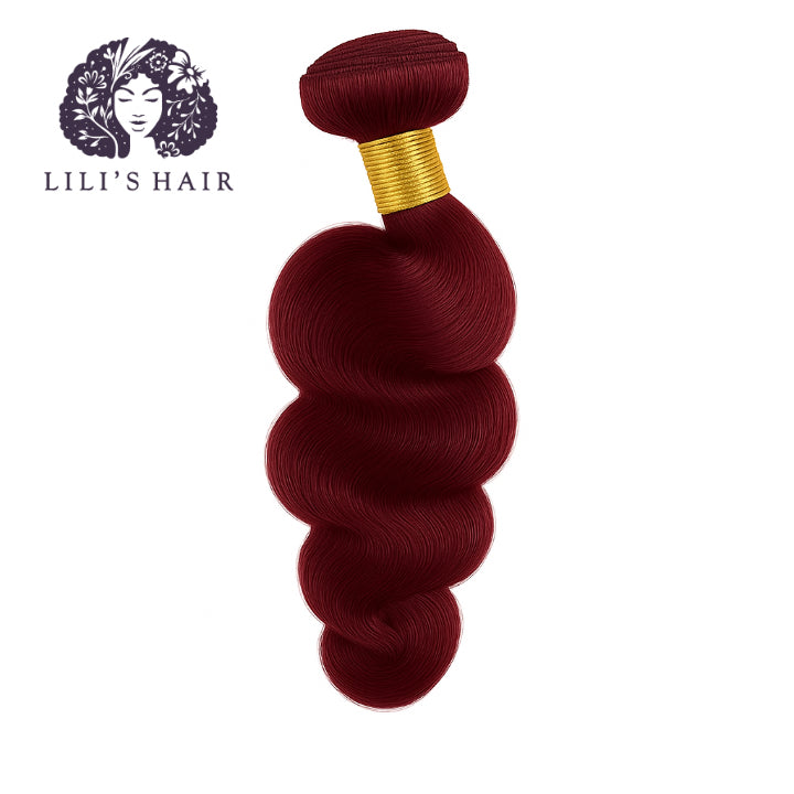 Burgundy Loose Wave, Double Drawn 12A-Grade, Brazilian Remy Hair Bundles