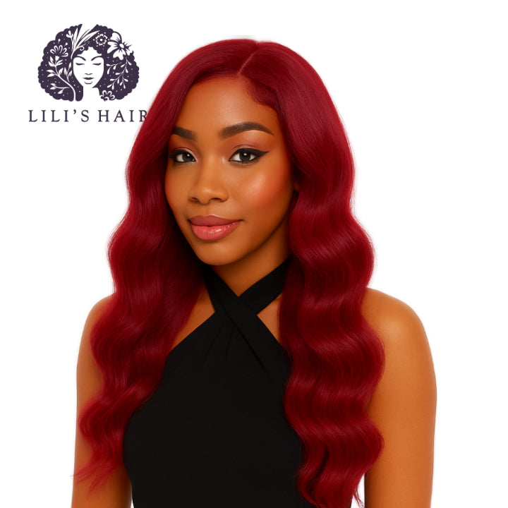 99J Burgundy Body Wave, Single Drawn 10A-Grade, Brazilian Remy Hair Bundles