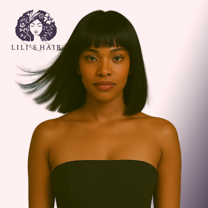 Bang Wig 10" Ultra Thin Transparent Lace, Brazilian Remy Hair