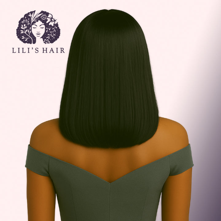 Bang Wig 14" Ultra Thin Transparent Lace, Brazilian Remy Hair