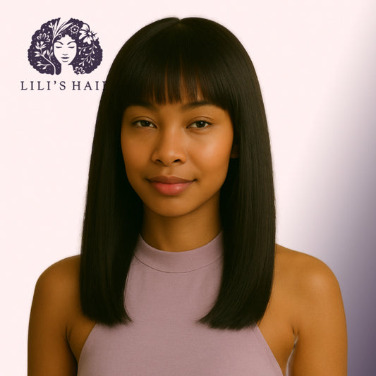 Bang Wig 16" Ultra Thin Transparent Lace, Brazilian Remy Hair