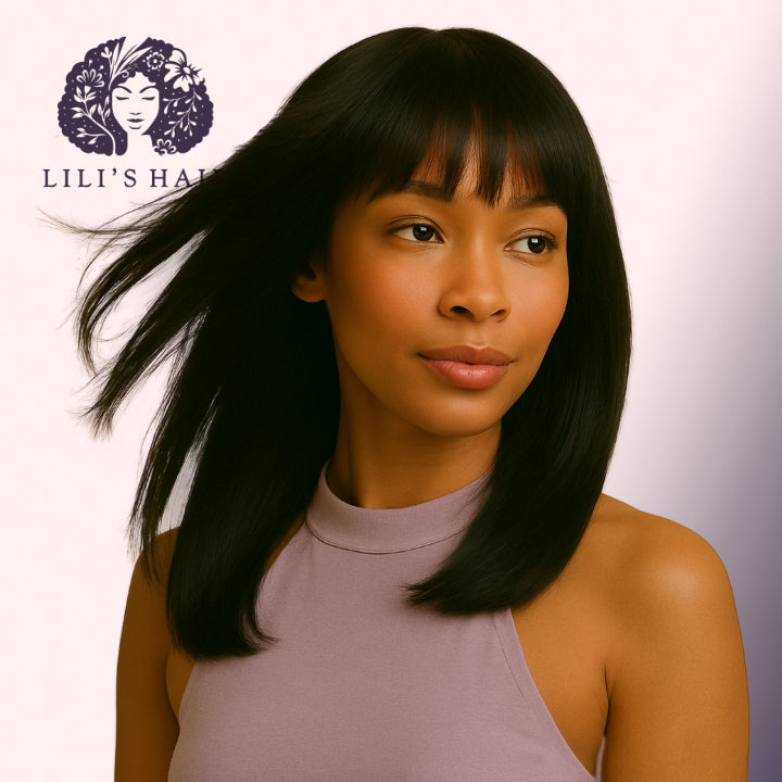 Bang Wig 16" Ultra Thin Transparent Lace, Brazilian Remy Hair