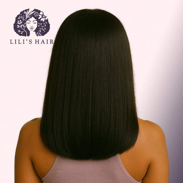 Bang Wig 16" Ultra Thin Transparent Lace, Brazilian Remy Hair