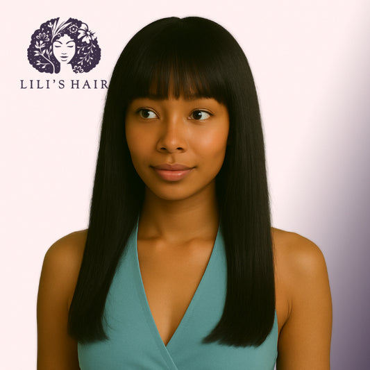 Bang Wig 18" Ultra Thin Transparent Lace, Brazilian Remy Hair