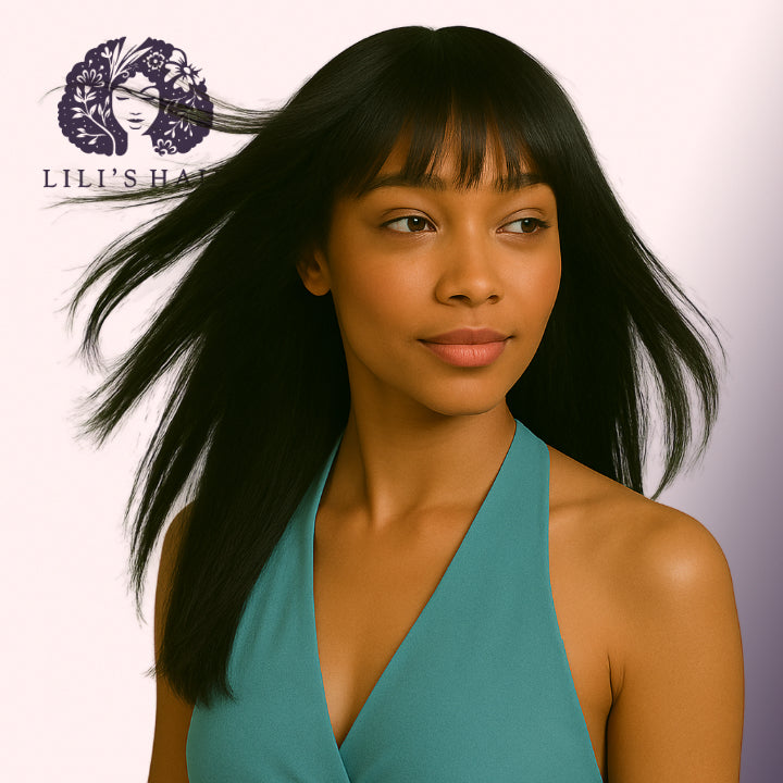 Bang Wig 18" Ultra Thin Transparent Lace, Brazilian Remy Hair