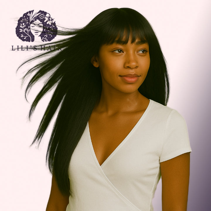Bang Wig 20" Ultra Thin Transparent Lace, Brazilian Remy Hair