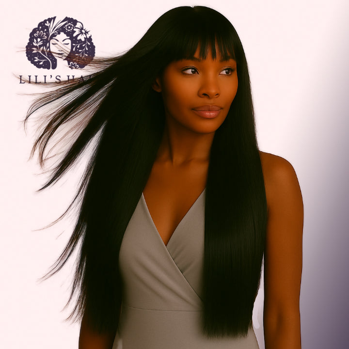 Bang Wig 24" Ultra Thin Transparent Lace, Brazilian Remy Hair