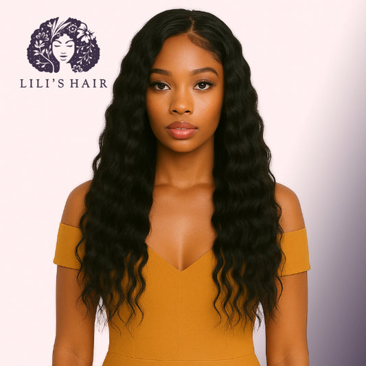 Deep Wave 24" 13x4 Ultra Thin Transparent Lace Front, Brazilian Remy Hair