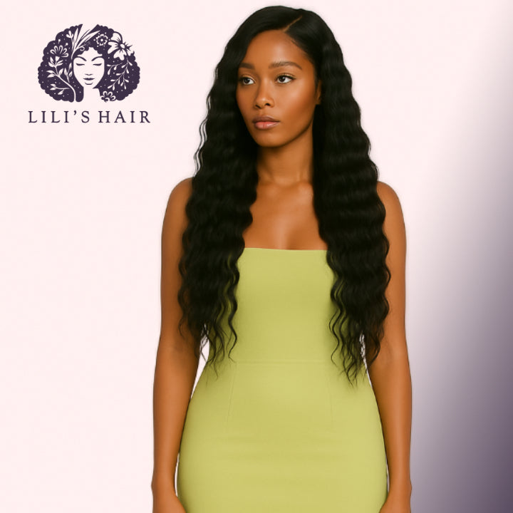 Deep Wave 26" 13x4 Ultra Thin Transparent Lace Front, Brazilian Remy Hair