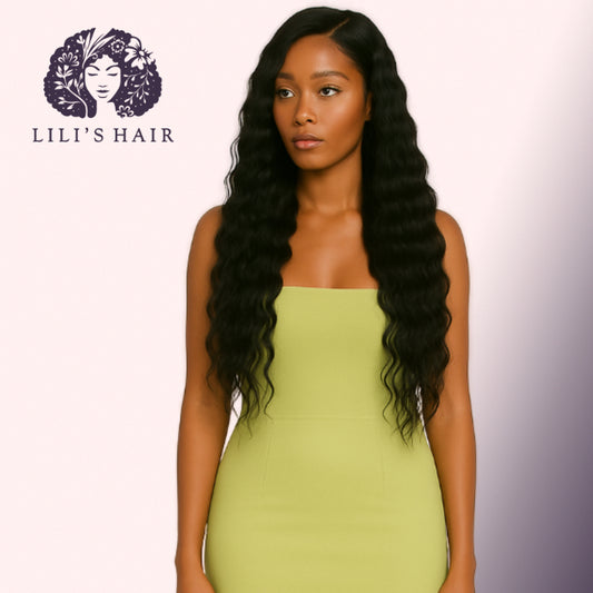Deep Wave 26" 13x4 Ultra Thin Transparent Lace Front, Brazilian Remy Hair