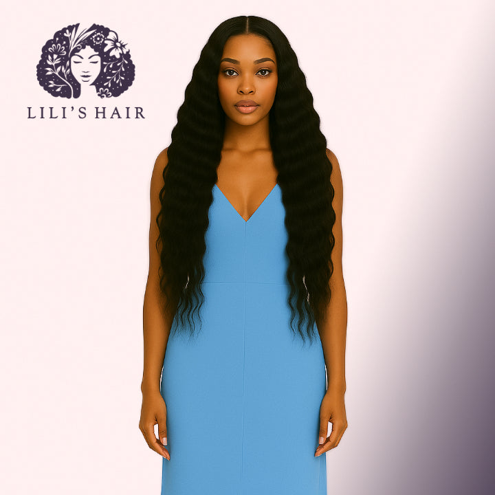 Deep Wave 28" 13x4 Ultra Thin Transparent Lace Front, Brazilian Remy Hair