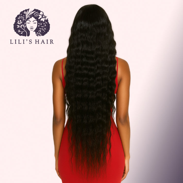 Deep Wave 32" 13x4 Ultra Thin Transparent Lace Front, Brazilian Remy Hair