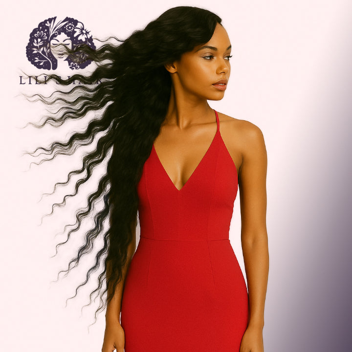 Deep Wave 32" 13x4 Ultra Thin Transparent Lace Front, Brazilian Remy Hair