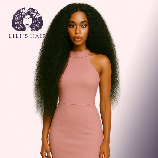 Kinky Curly 30" 13x4 Ultra Thin Transparent Lace Front, Brazilian Remy Hair