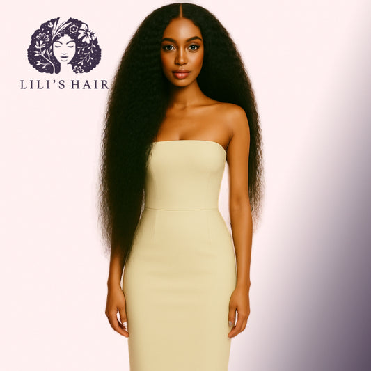 Kinky Curly 32" 13x4 Ultra Thin Transparent Lace Front, Brazilian Remy Hair