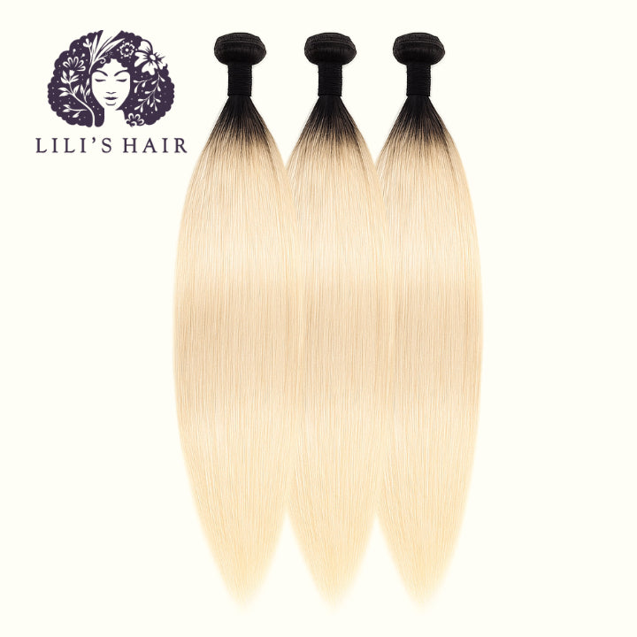 1B/613 Blond Ombre Straight, Double Drawn 12A-Grade, Brazilian Remy Hair Bundles