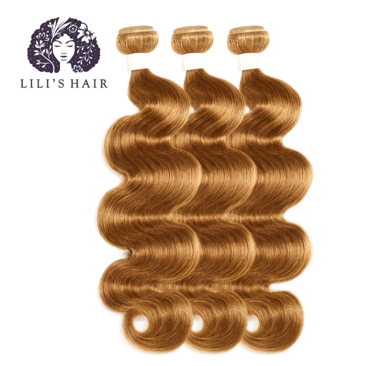27 Honey Blond Body Wave, Double Drawn 12A-Grade, Brazilian Remy Hair Bundles