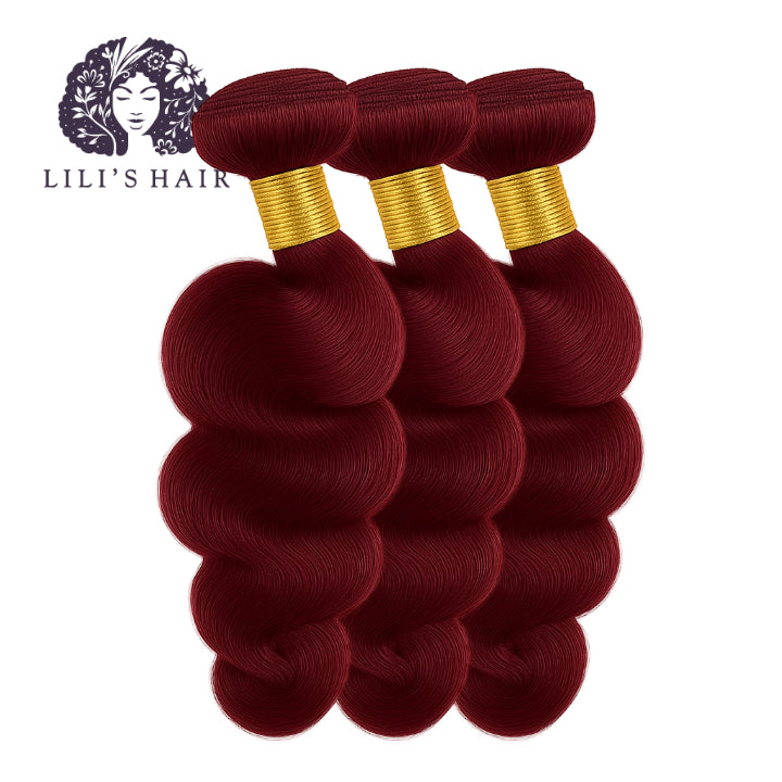Burgundy Loose Wave, Double Drawn 12A-Grade, Brazilian Remy Hair Bundles